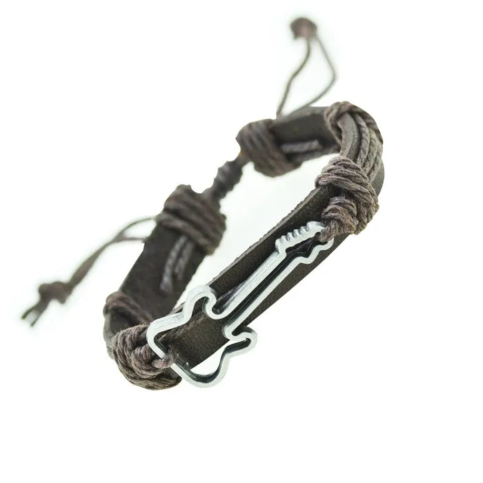 Unisex Violin Fabric Leather Bracelet