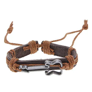 Unisex Violin Fabric Leather Bracelet