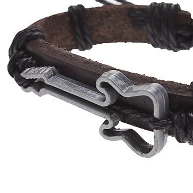 Unisex Violin Fabric Leather Bracelet