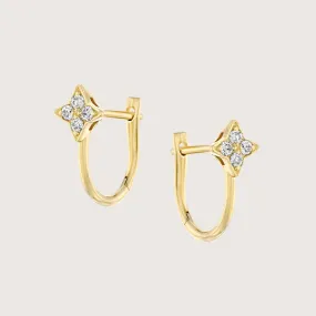 Venus English Hoop Earring with white Diamonds