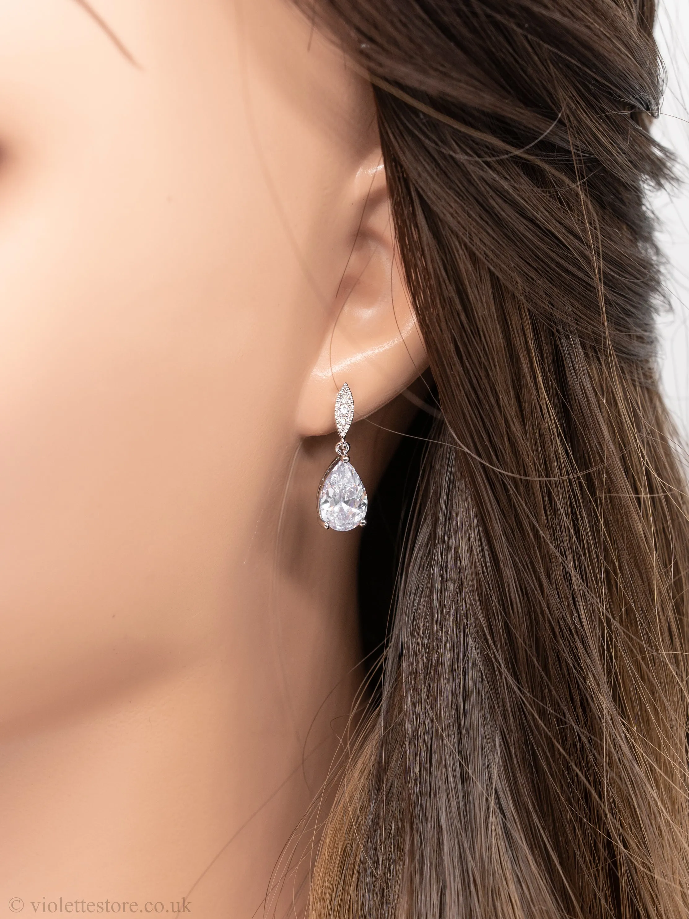 Victoria Drop CZ Earrings