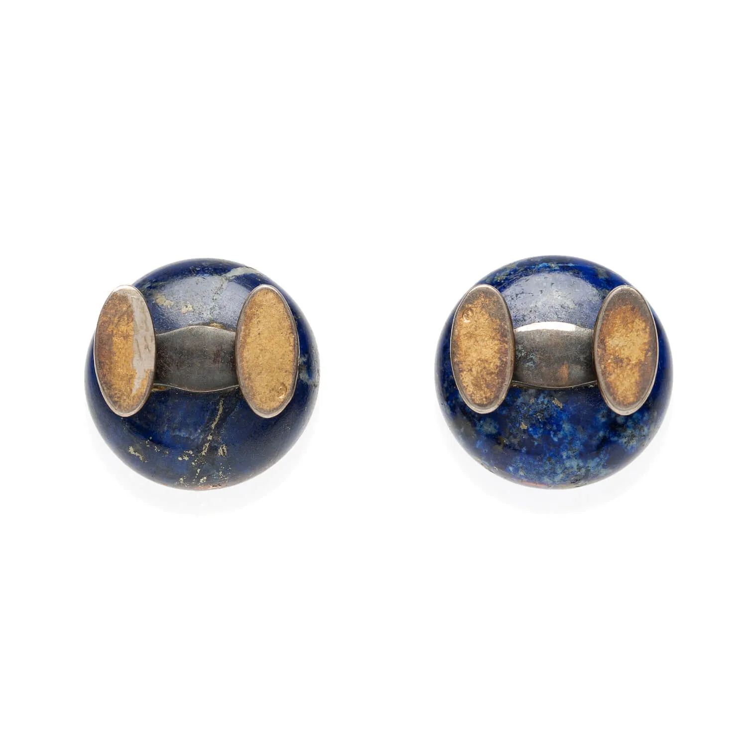 Victorian 18kt, Pearl, Enamel   Carved Lapis Lazuli Earrings, Pendant   Button Set