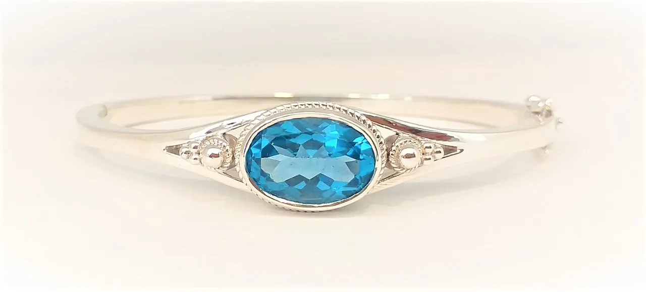 Vintage Blue Topaz Bangle