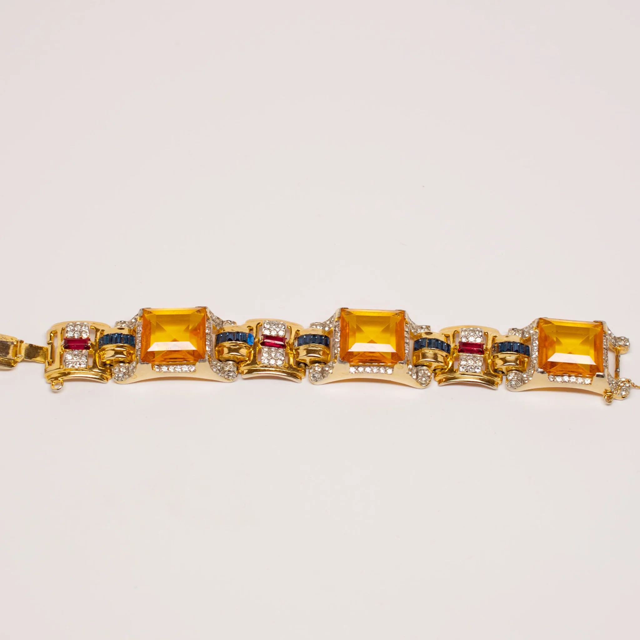 Vintage faux citrine Art Deco bracelet