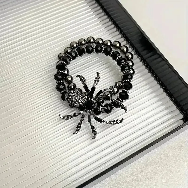 Vintage Gothic Spider Charm Bracelet