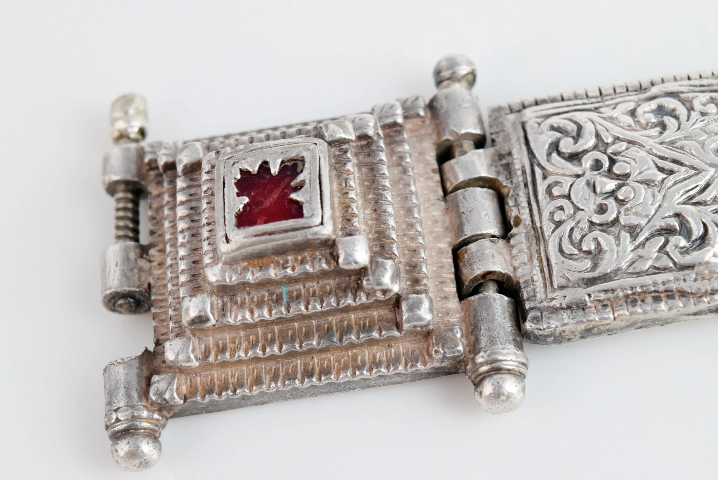 Vintage Knitted Silver Bracelet from Tamil Nadu, India