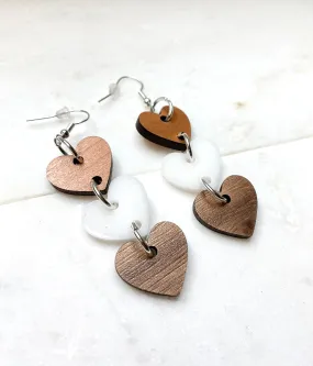 Waterfall Heart Earrings, Date Night Earrings, Oversized Earrings, Large Earrings