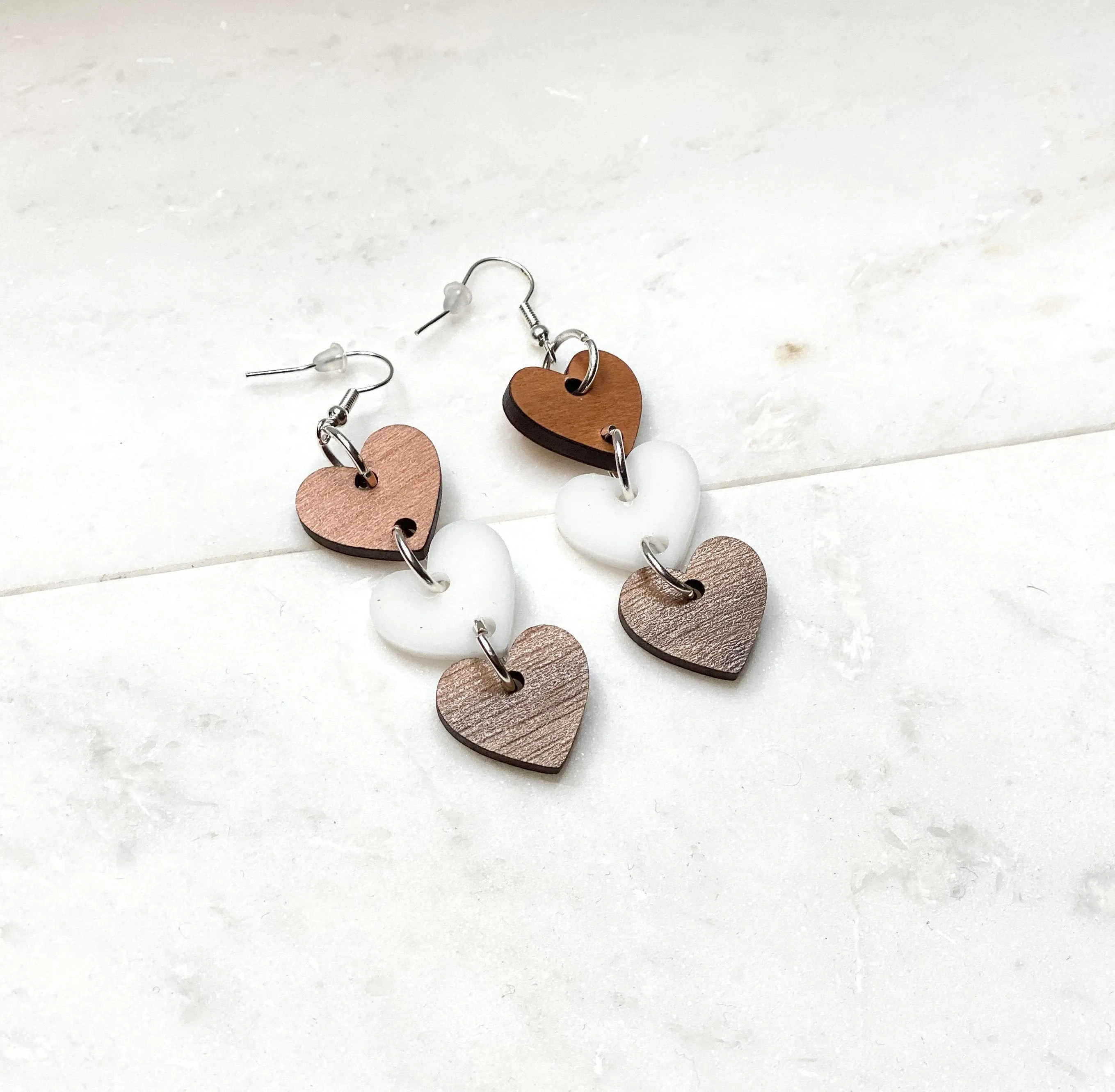 Waterfall Heart Earrings, Date Night Earrings, Oversized Earrings, Large Earrings