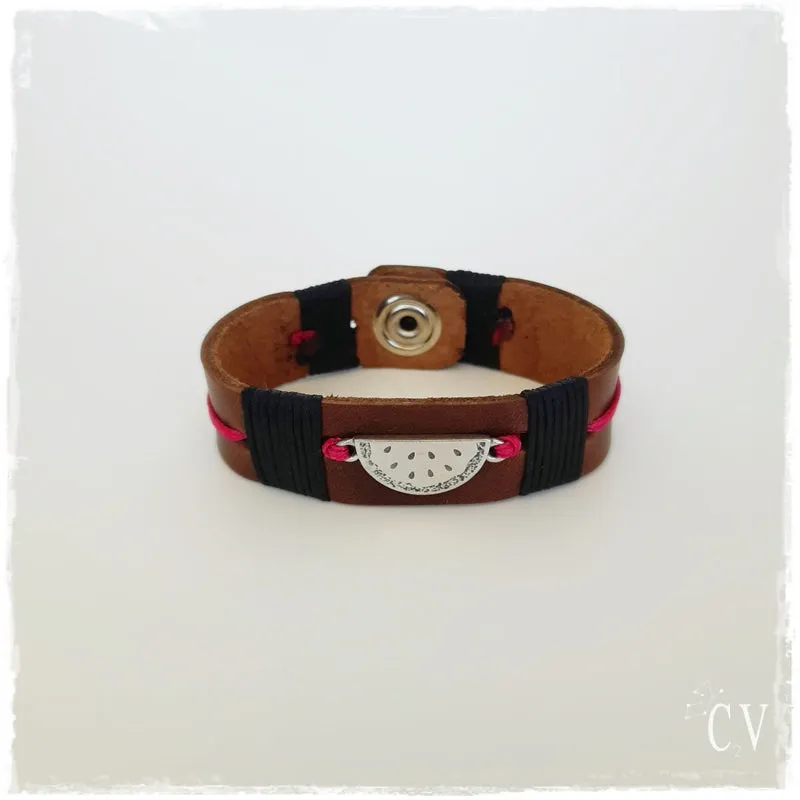 Watermelon Slice Leather Bracelet