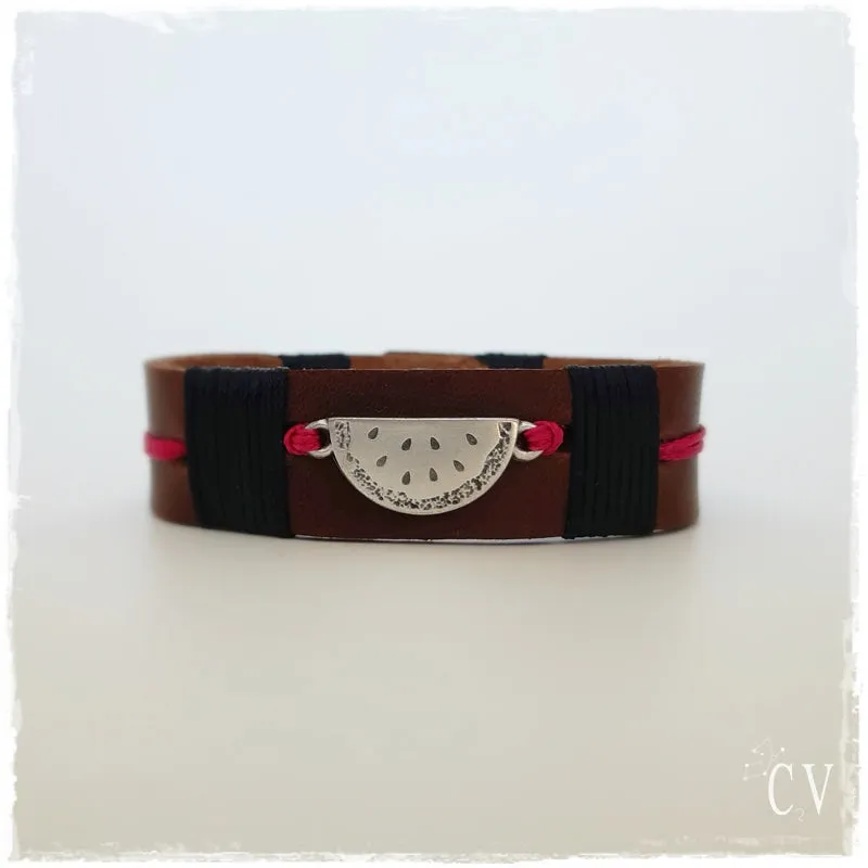 Watermelon Slice Leather Bracelet