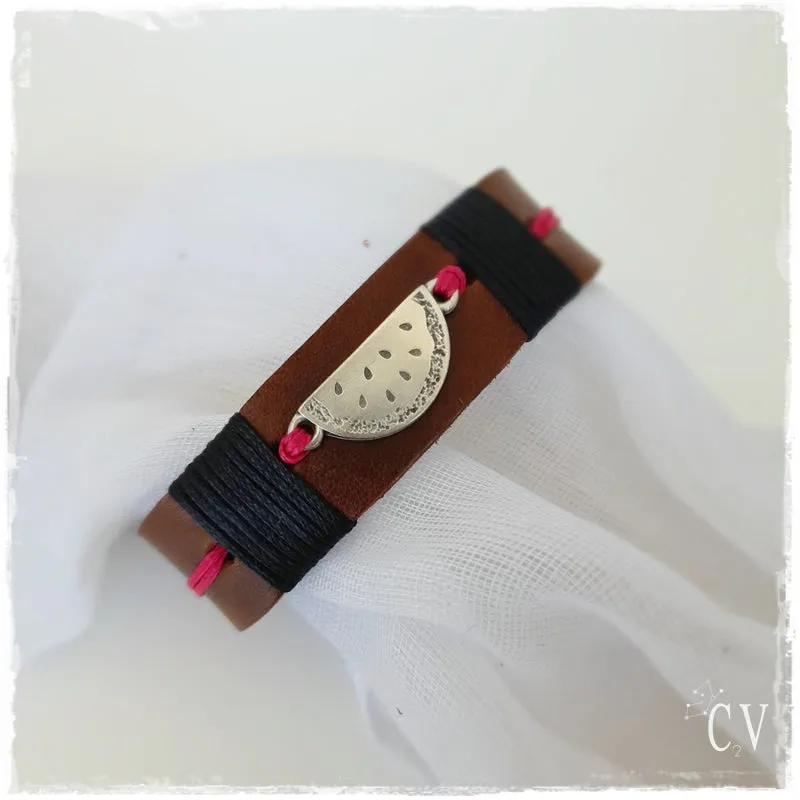 Watermelon Slice Leather Bracelet