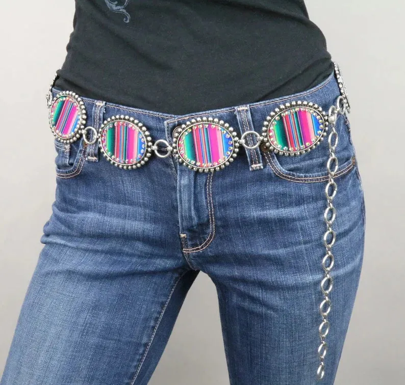 Western Serape Belt with Crystals