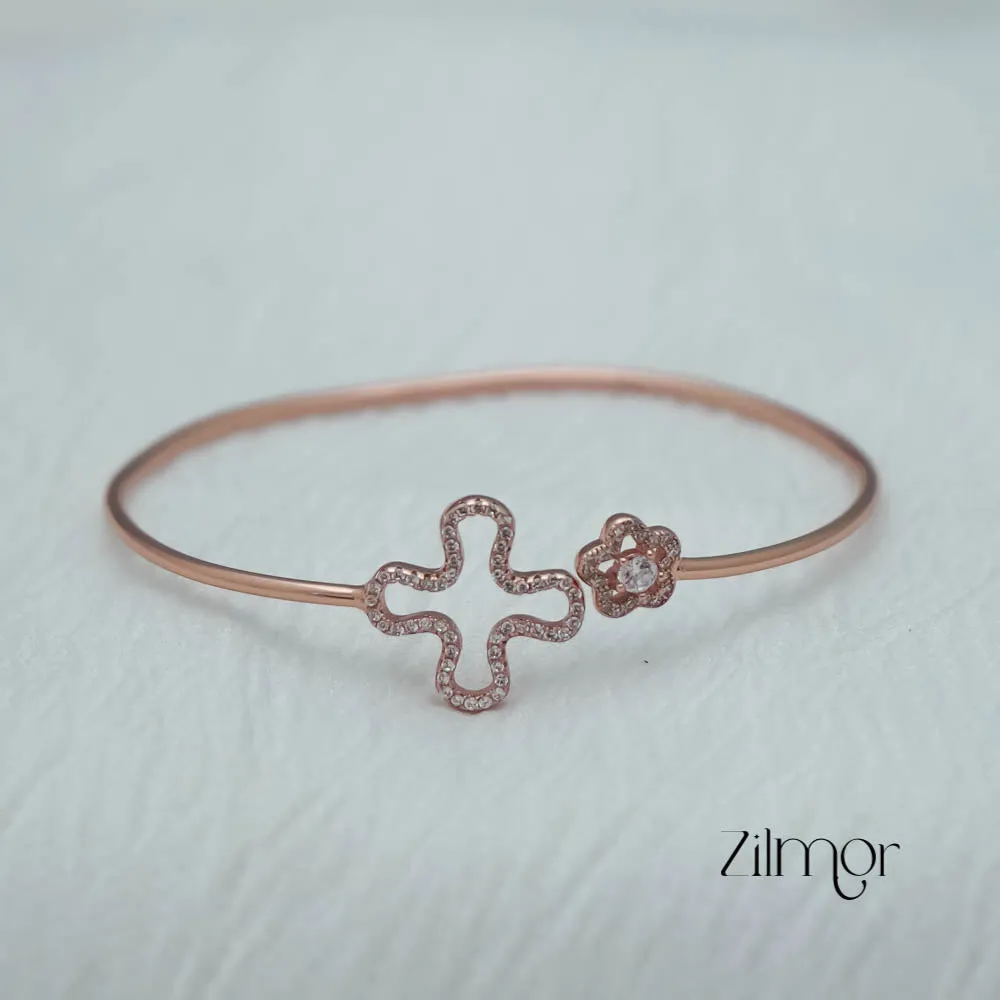 ZM101402 - 925 Silver Rose Gold  Adjustable Bangle